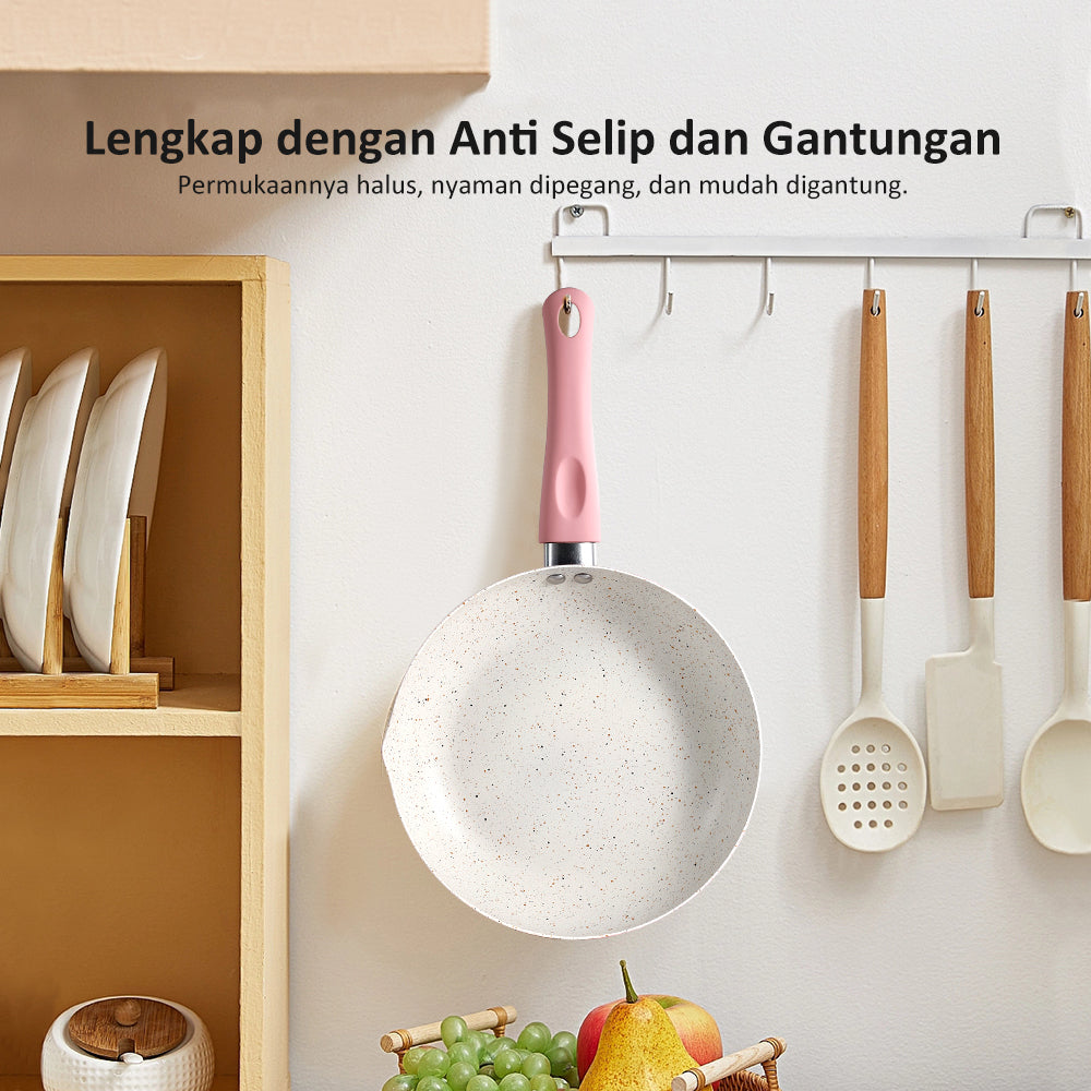 Freemir Teflon 24 cm Anti Lengket Granit BPA Free PFOA Free Teflon Anti Lengket Panggang Peralatan Dapur Minimalis Gagang Silikon Anti Panas